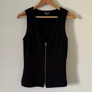 Bebe Black Zip-Front Formal Tank Top